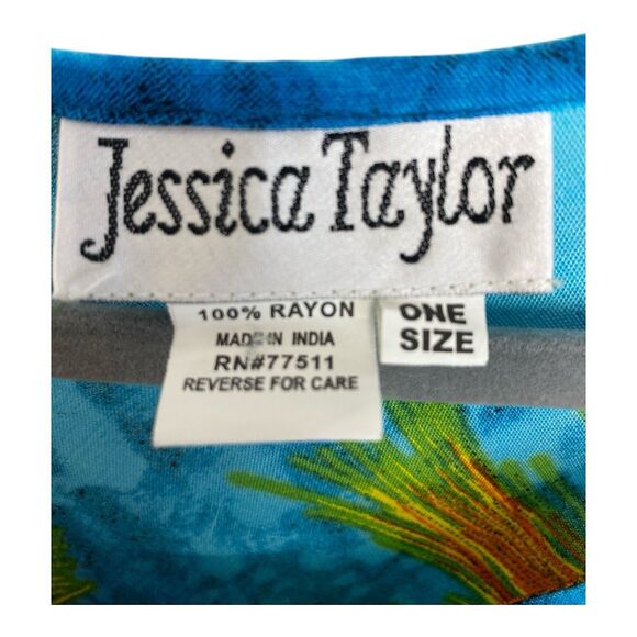 Jessica Taylor Flowy Asymetrical Sundress OS Blue Boho Breezy Layers Festival - Picture 4 of 7